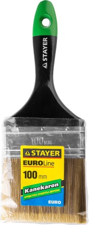 STAYER “KANEKARON-EURO”. Кисть плоская, искусственная щетина, деревянная ручка, 100мм 0106-100 купить в Нижневартовске