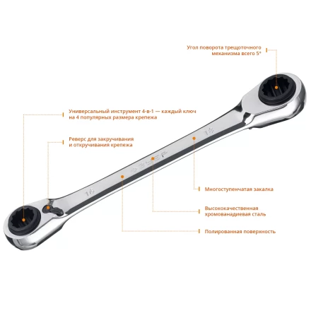 Наборы трещоточных комбинированных ключей накидных серия ПРОФЕССИОНАЛ купить в Нижневартовске