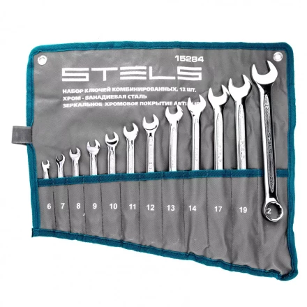 Набор ключей комбинированных 12 шт 6-22 мм, антислип Stels 15284 купить в Нижневартовске