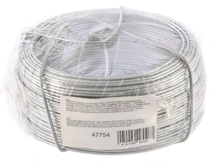 Проволока стальная оцинкованная 1,5 мм длина 50 м Сибртех 47754 купить в Нижневартовске