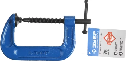 Струбцина  ЗУБР "ПРОФЕССИОНАЛ" тип "G", корпус - ковкий чугун, 75мм 32245-075_z01 купить в Нижневартовске