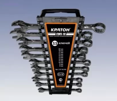 Набор ключей комбинированных Кратон CWS-10 11 пр. 2 27 03 010 купить в Нижневартовске
