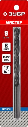 ЗУБР 9.0 х 125 мм, сталь Р4М2, класс В, сверло по металлу (29605-9) купить в Нижневартовске