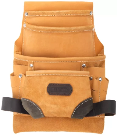 Сумка KRAFTOOL поясная для инструментов, натуральная кожа, 10 карманов 1-38531 купить в Нижневартовске