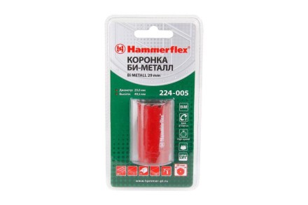 Коронка биметаллическая HAMMER Ф29х38мм 5/8&quot; BiMETALL (224-005) купить в Нижневартовске