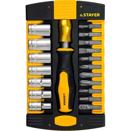 Набор STAYER "MASTER" HERCULES: Отвертки, Cr-V, эргономичная двухкомпонентная рукоятка, 30предм, в боксе 25055-H30 купить в Нижневартовске