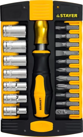 Набор STAYER "MASTER" HERCULES: Отвертки, Cr-V, эргономичная двухкомпонентная рукоятка, 30предм, в боксе 25055-H30 купить в Нижневартовске