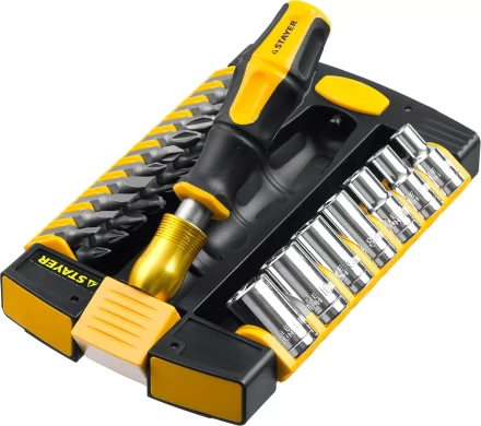 Набор STAYER "MASTER" HERCULES: Отвертки, Cr-V, эргономичная двухкомпонентная рукоятка, 30предм, в боксе 25055-H30 купить в Нижневартовске