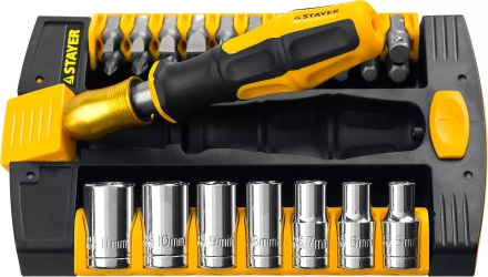 Набор STAYER "MASTER" HERCULES: Отвертки, Cr-V, эргономичная двухкомпонентная рукоятка, 30предм, в боксе 25055-H30 купить в Нижневартовске