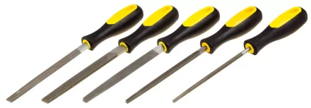 Набор STAYER "PROFI": Напильники с двухкомпонентной рукояткой,плоский,полукруглый,трехгран,квадратный,круглый,№2,150мм 1681-15-H5_z01 купить в Нижневартовске