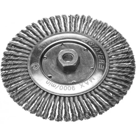 ЗУБР "ПРОФЕССИОНАЛ". Щетка дисковая для УШМ, плетеные пучки стальной проволоки 0,5мм, 175ммхМ14 35192-175_z02 купить в Нижневартовске