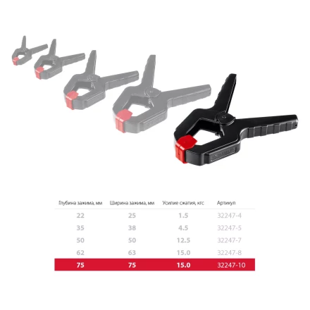ЗУБР МЗ-100, 100 х 75 мм, пружинный зажим (32247-10) купить в Нижневартовске