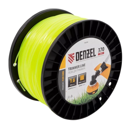 Леска для триммера квадрат 1,6мм х 370м, на DIN катушке FLEX CORD// Denzel 96290 купить в Нижневартовске