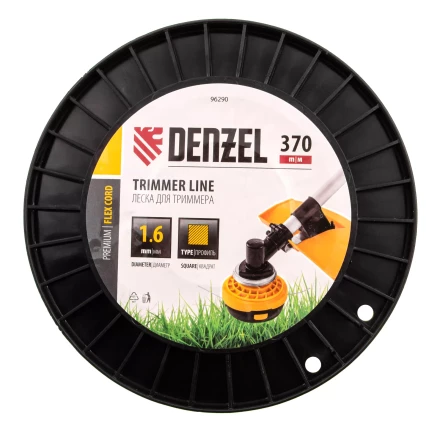 Леска для триммера квадрат 1,6мм х 370м, на DIN катушке FLEX CORD// Denzel 96290 купить в Нижневартовске