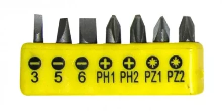 Отвертка со вставками 1/4",  8 предметов 1/48 19853 купить в Нижневартовске