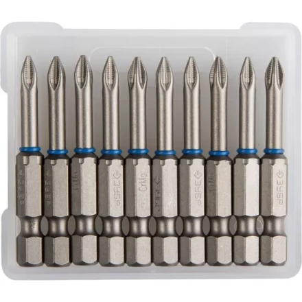 Биты ЗУБР "ЭКСПЕРТ" торсионные кованые, обточенные, хромомолибденовая сталь, тип хвостовика E 1/4", PZ1, 50мм, 10шт 26013-1-50-10 купить в Нижневартовске