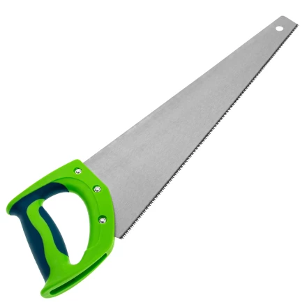 Ножовка по дереву Сибртех "Зубец", 400 мм, 11 TPI, зуб 2D, калёный зуб, 2-х компонентная рукоятка, 23824 купить в Нижневартовске