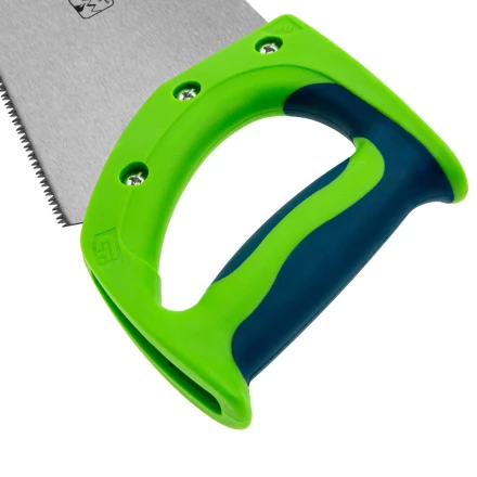 Ножовка по дереву Сибртех "Зубец", 400 мм, 11 TPI, зуб 2D, калёный зуб, 2-х компонентная рукоятка, 23824 купить в Нижневартовске