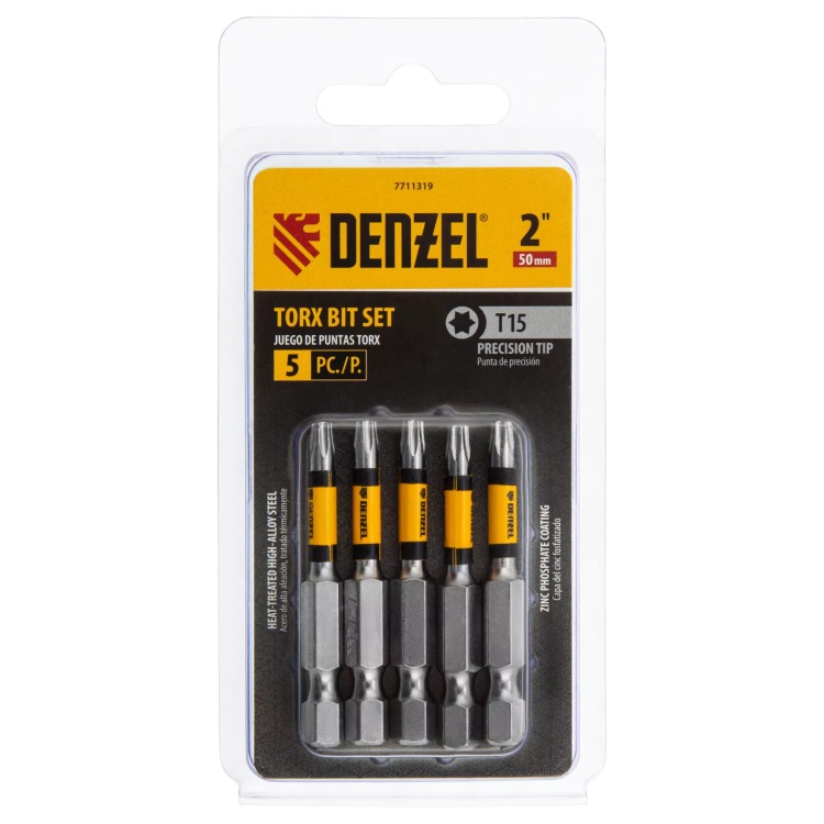 Бита T15x50, 5 шт. Denzel 7711319 купить в Нижневартовске