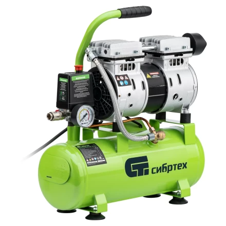 Компрессор безмаслянный малошумный Сибртех МБ 750/10,750 Вт, 10 л, 150 л/мин 58001 купить в Нижневартовске