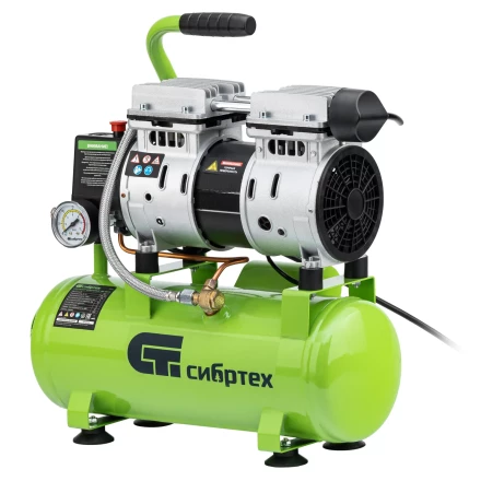 Компрессор безмаслянный малошумный Сибртех МБ 750/10,750 Вт, 10 л, 150 л/мин 58001 купить в Нижневартовске