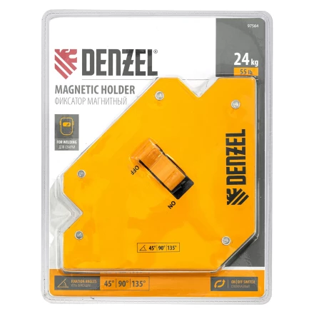 Фиксатор магнитный отключаемый для сварочных работ усилие Denzel 55 LB, 45х90х135 град. 97564 купить в Нижневартовске