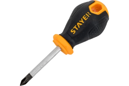 Отвертка STAYER &quot;MASTER&quot;, двухкомпонентная рукоятка, магнитный наконечник, &quot;STUBBY&quot; ( бочка ), PH1x38мм 2510-38-1_z03 купить в Нижневартовске