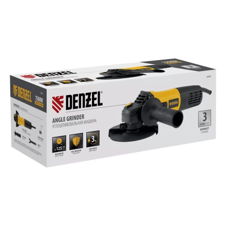 Машина шлифовальная угловая Denzel AG125-1500 26907, 1500 Вт, 125 мм, 3000-11000 об/мин купить в Нижневартовске