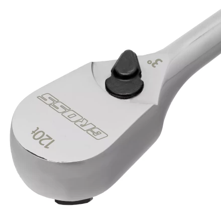 Ключ-трещотка 1/2" Gross 14052, CrV, 120 зубьев, цельнометаллический, хром купить в Нижневартовске