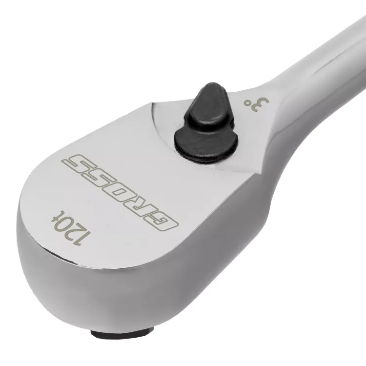 Ключ-трещотка 1/2" Gross 14052, CrV, 120 зубьев, цельнометаллический, хром купить в Нижневартовске