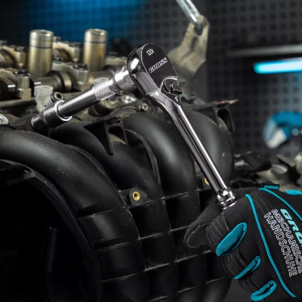 Ключ-трещотка 1/2" Gross 14052, CrV, 120 зубьев, цельнометаллический, хром купить в Нижневартовске