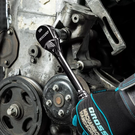 Ключ-трещотка 1/2" Gross 14052, CrV, 120 зубьев, цельнометаллический, хром купить в Нижневартовске