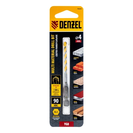 Сверло универсальное, Multi cut, 4 мм Denzel 706005 купить в Нижневартовске