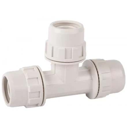 Тройник ЗУБР "ШиреФит" соединительный "штуцер с гайкой - штуцер с гайкой - штуцер с гайкой", 26мм 51505-26 купить в Нижневартовске