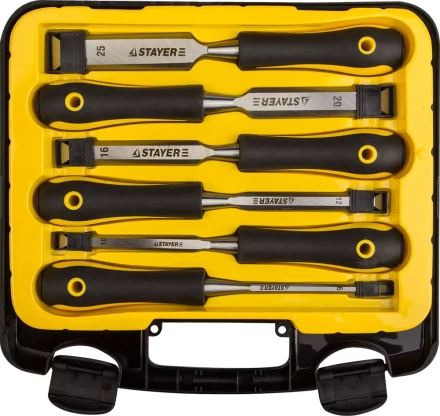 Набор cтамесок с двухкомпонентными ручками, 6/10/12/16/20/25мм, 6шт, STAYER Profi 18205-H6 купить в Нижневартовске