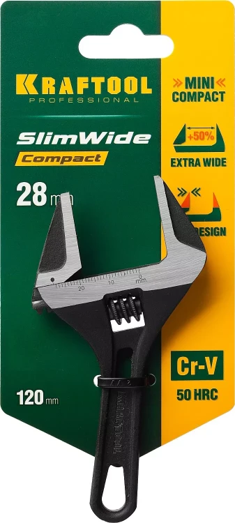 Ключ разводной компактный c тонкими губками KRAFTOOL SlimWide Compact 27266-15 купить в Нижневартовске