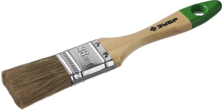 Кисть плоская  ЗУБР "ЛАЗУРЬ-МАСТЕР", смешанная щетина, деревянная ручка, 38мм 4-01009-038 купить в Нижневартовске