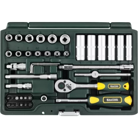 Набор KRAFTOOL "EXPERT QUALITAT": Торцовые головки "SUPER LOCK" с присоединит квадратом, 1/4", 42 предмета 27885-H42_z02 купить в Нижневартовске