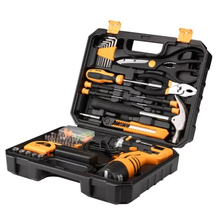 Дрель аккумуляторная DKCD12FU-Li DEKO + набор 104 инструмента для дома, 063-4112 купить в Нижневартовске