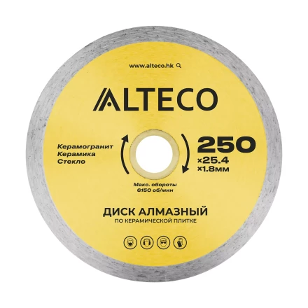 Диск алмазный по керамической плитке ALTECO 250x25.4x1.8 мм 66528 купить в Нижневартовске
