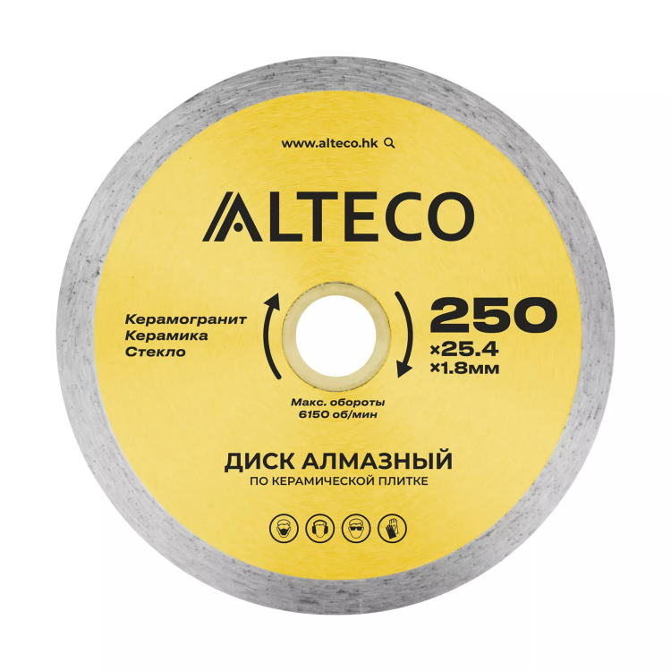 Диск алмазный по керамической плитке ALTECO 250x25.4x1.8 мм 66528 купить в Нижневартовске