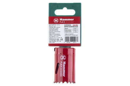 Коронка биметаллическая HAMMER Ф32х38мм 5/8&quot; BiMETALL (224-006) купить в Нижневартовске