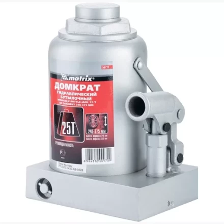 Домкрат гидравлический бутылочный 25 т h подъема 240–375 мм  MATRIX MASTER 50733 купить в Нижневартовске