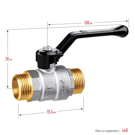 ЗУБР d 1, ручка-рычаг, папа-папа, полнопроходной шаровой кран (51326-1) купить в Нижневартовске