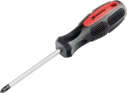 Отвертка Anti-Slip Ph2 х 38 мм CrV двухкомп. рукоятка MATRIX 12234 купить в Нижневартовске