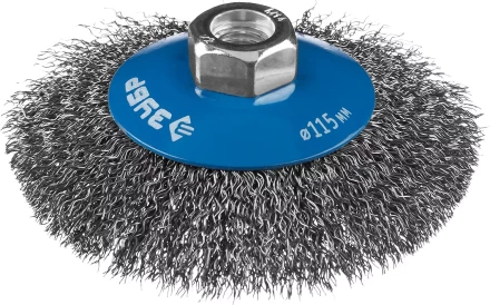 ЗУБР "ПРОФЕССИОНАЛ". Щетка коническая для УШМ, витая стальная проволока 0,3мм, 115ммхМ14 35265-115_z02 купить в Нижневартовске