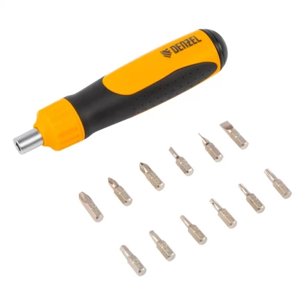 Отвертка реверсивная Denzel 7711611, механизм SmartPush 12 шт, S2 купить в Нижневартовске