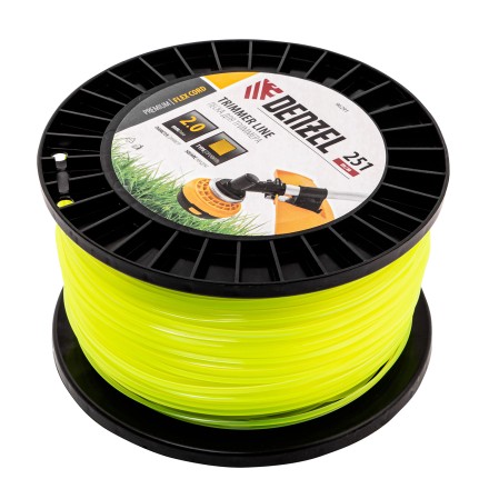 Леска для триммера квадрат, 2,0мм х 251м, на DIN катушке FLEX CORD// Denzel 96291 купить в Нижневартовске