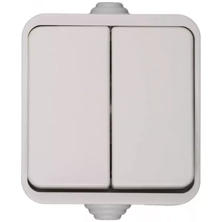 Выключатель СВЕТОЗАР БАТТЕРФЛЯЙ двухклавишный, цвет белый, 10А/~250В SV-54334-W купить в Нижневартовске