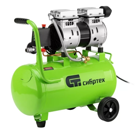 Компрессор безмаслянный малошумный Сибртех МБ 1100/24,1100 Вт, 24 л, 170 л/мин 58006 купить в Нижневартовске